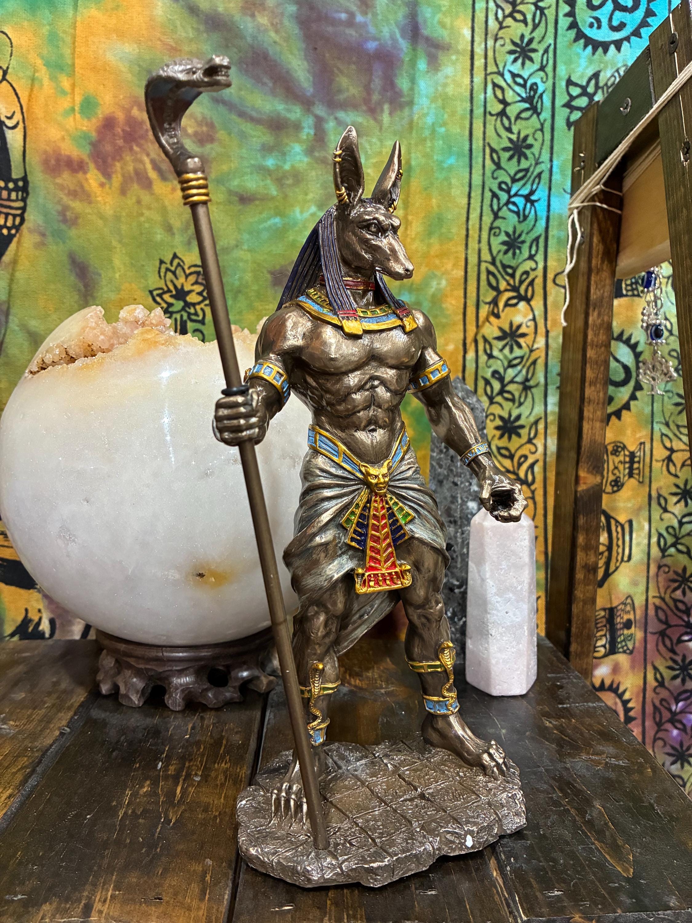 Anubis Statue Bronze Cast Resin | Egyptian God Altar Decor, Protection & Transition