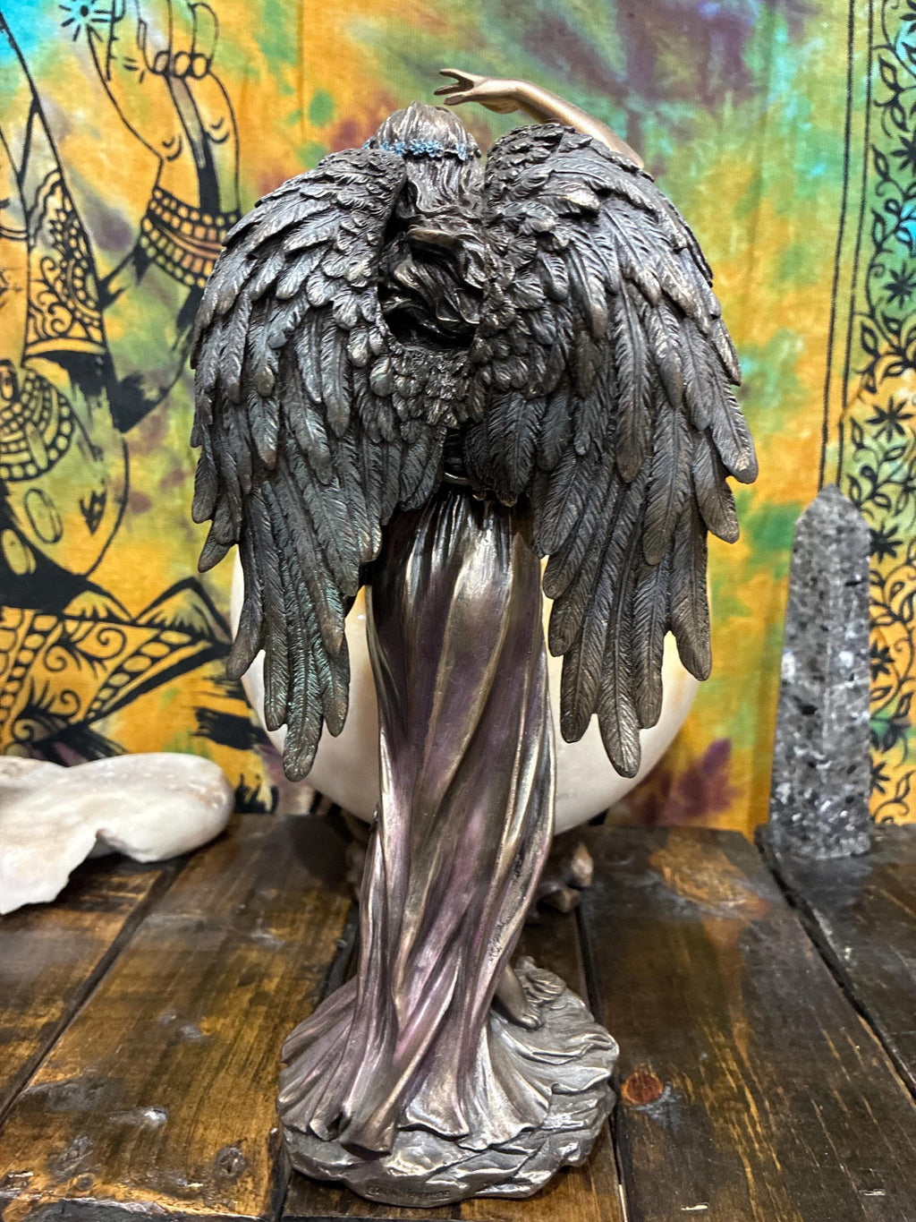 Fortuna Statue | Goddess of Luck Abundance & Prosperity | Cornucopia Money Coins | Pagan Altar Decor | Manifestation