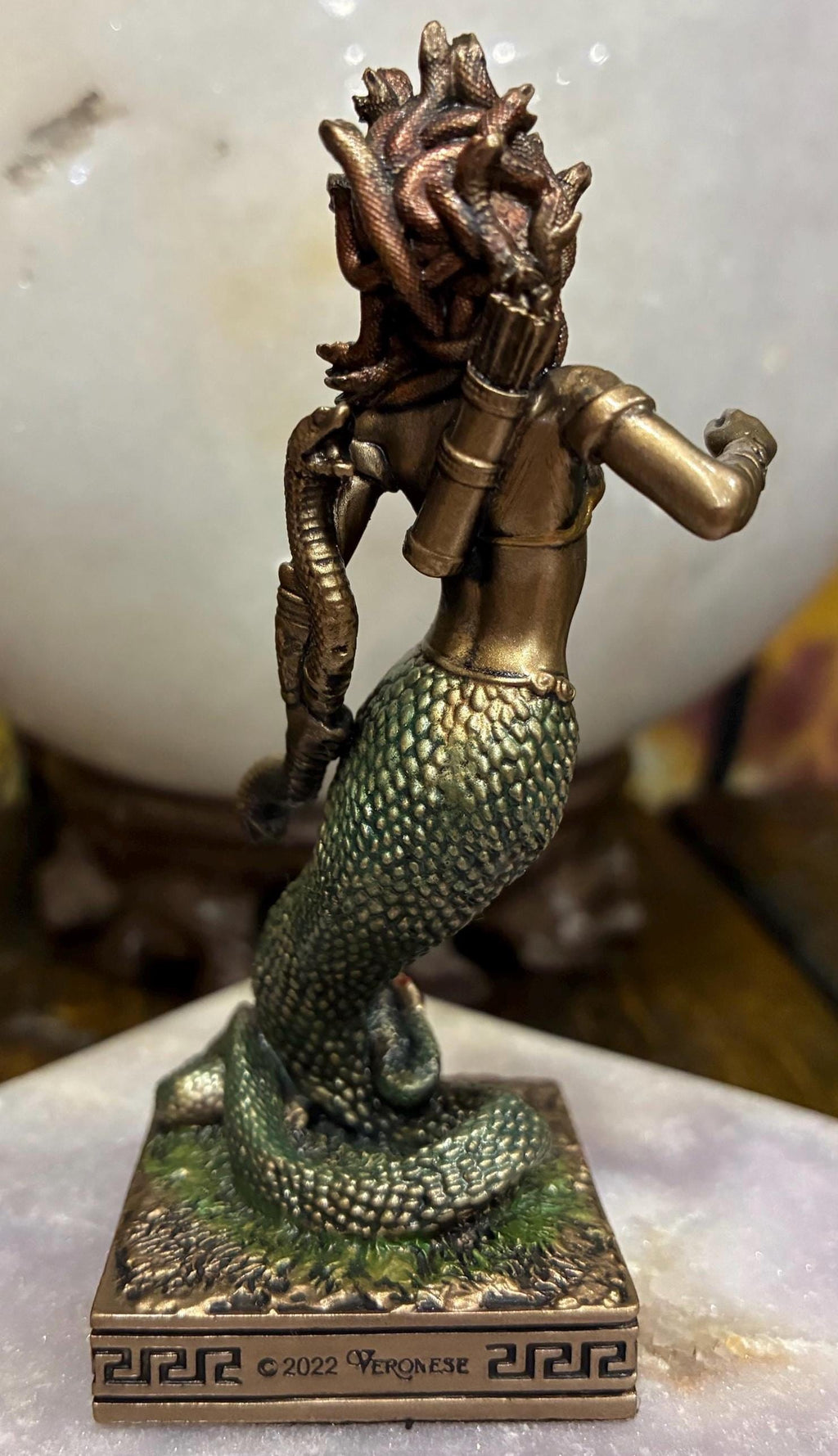 Medusa Statue — 3 5/8” | Mini Gorgon Figurine | Greek Mythology Decor | Protection & Boundary Symbol | Altar Gift