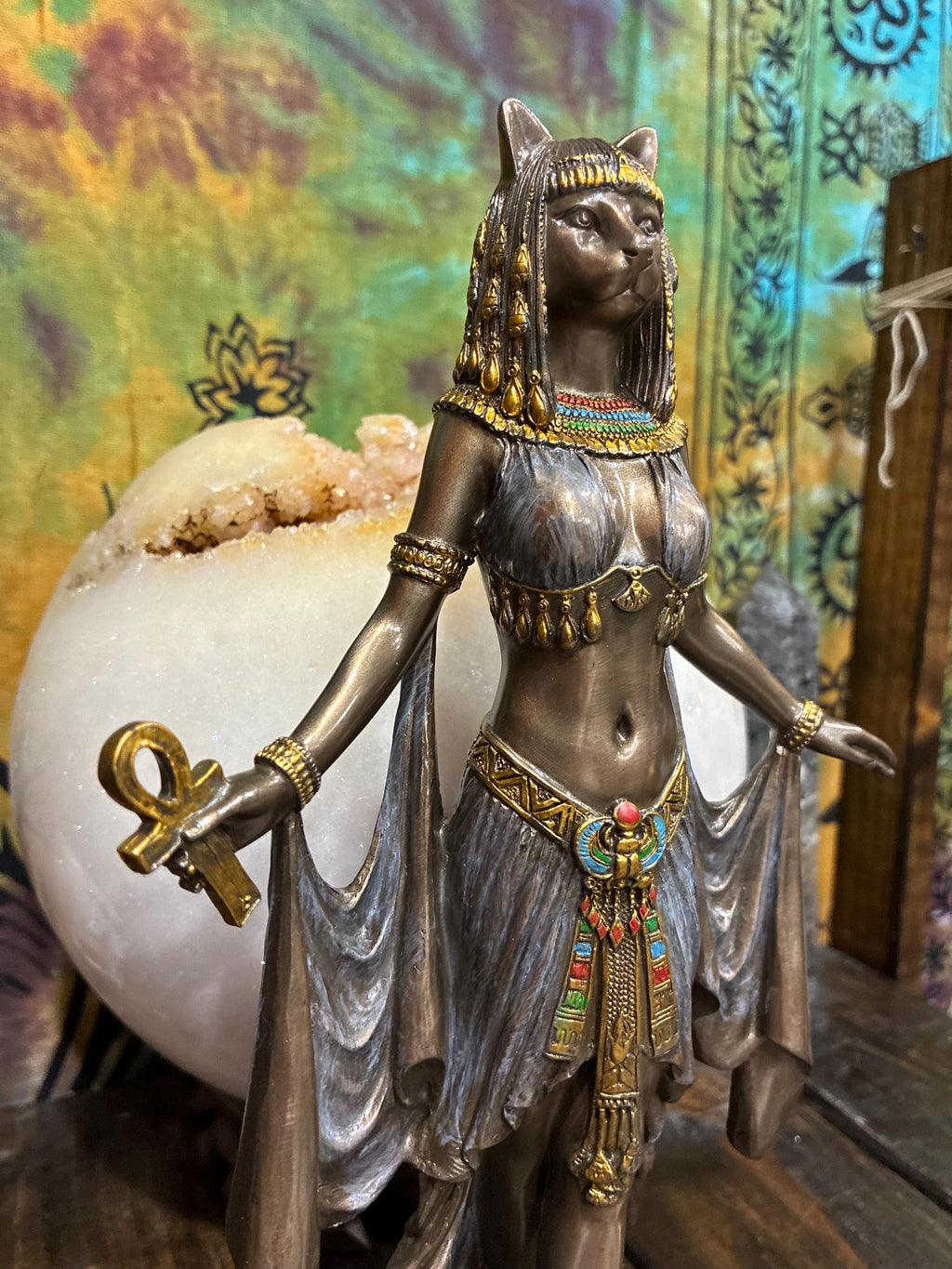 Bastet Statue – Egyptian Goddess Altar Decor-bronze cast resin-Gothic decor